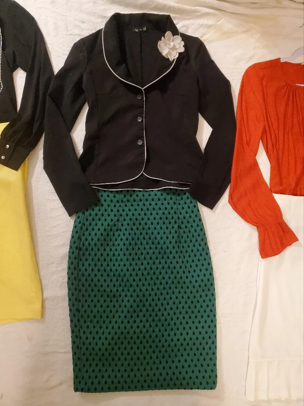 Lot 8 Office Work Pencil Skirts Blouses Blazer Bundle Skirt Set Suit Retro Chic